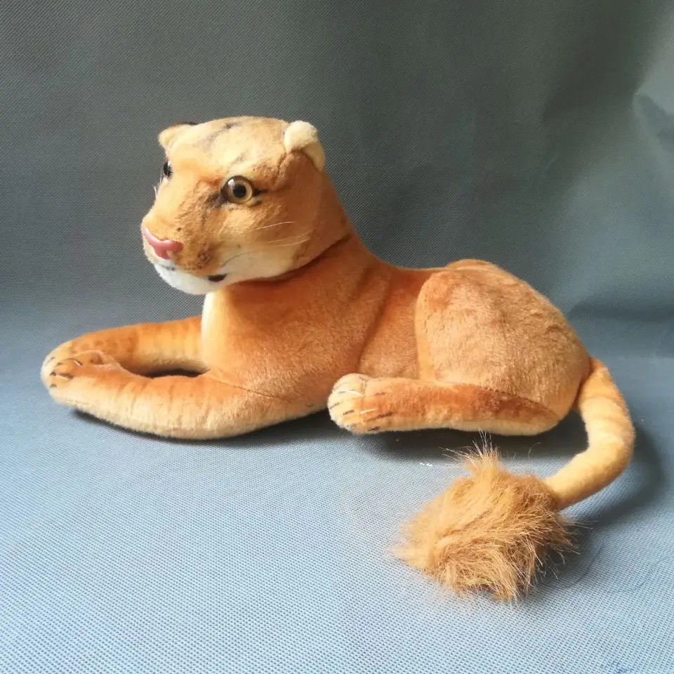 Реалистичная игрушка около 32 см лежащая женщина Лев плюшевая мягкая кукла