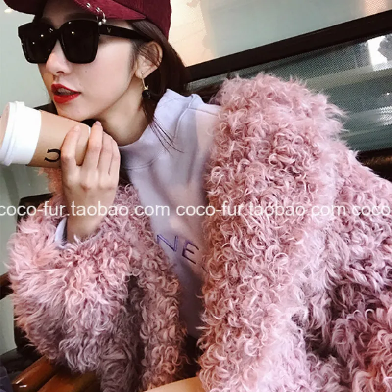 Chic Fleece Blazer Shaggy Faux Fur Lapel Hairy Coat Plush Jacket Velvet Long Cardigan Lamb Outwear Trench Tops 2018 |