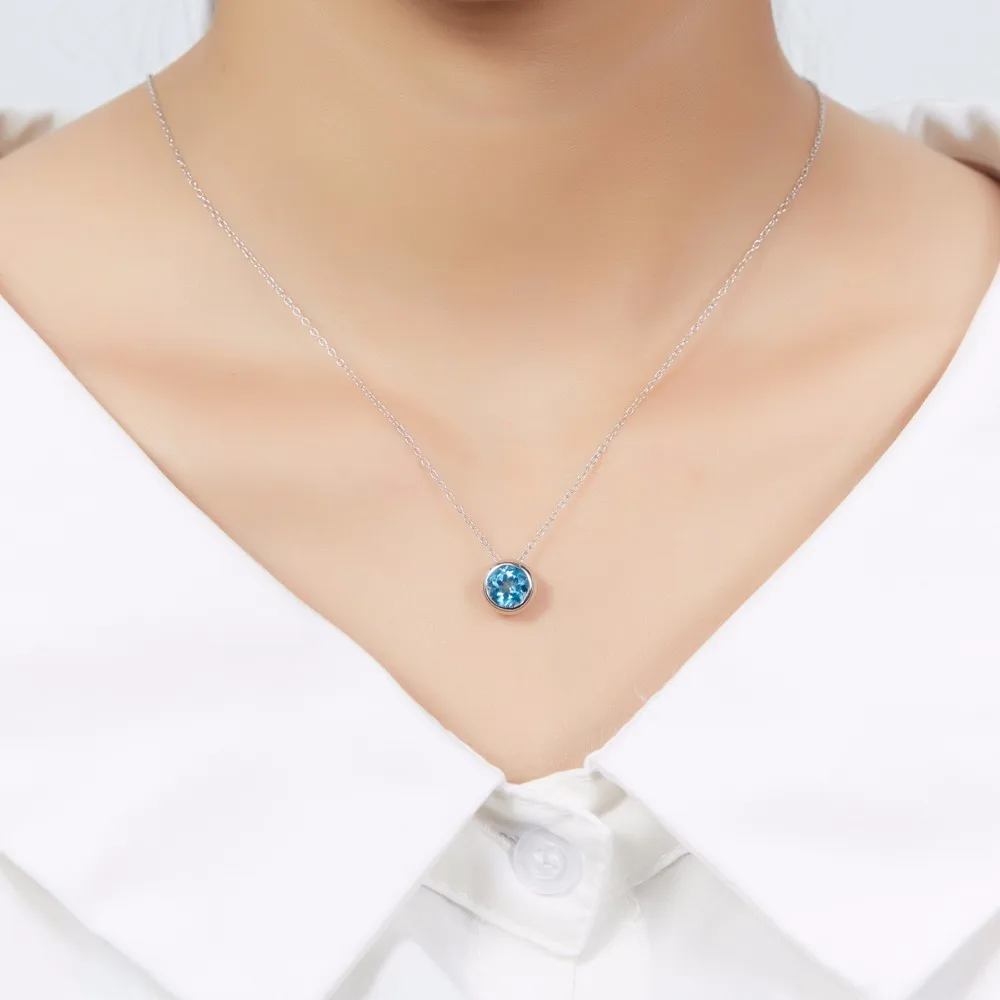 Женская подвеска с голубым топазом 925 карата серебро пробы|pendants only|fine jewelrypendant |