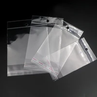 100pcs transparent plastic opp hang self adhensive pouches gift jewelry bag and packaging for party wedding engagement beads