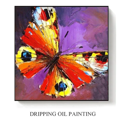 Картина маслом на холсте, с бабочкой, ручная роспись