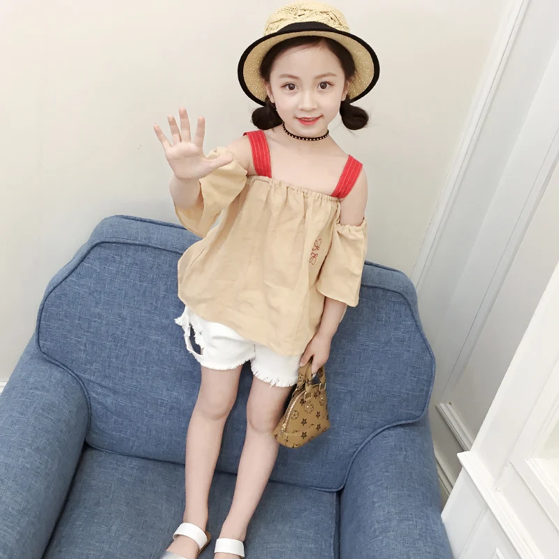 2018 для девочек камзол Новая летняя детская одежда простой принцесса жгут