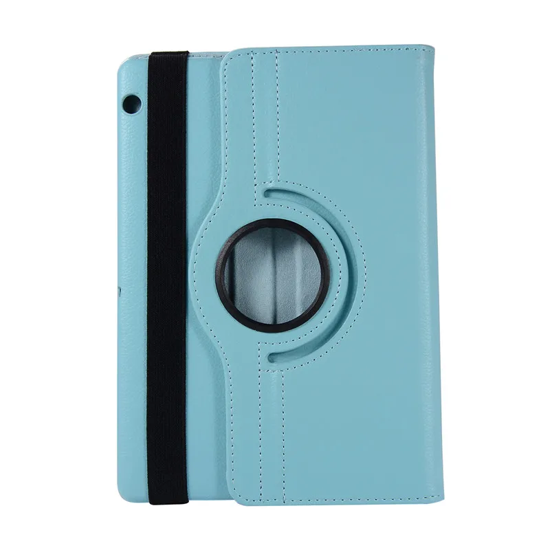 blue Чехол для Huawei MediaPad T3 10, 9,6 дюймов, AGS-L09-L03, W09, кожаный чехол, вращающийся на 360 градусов, для планшетов Honor Play Pad 2, 9,6 дюймов, Чехол+ пленка+ ручка - Цвет: blue