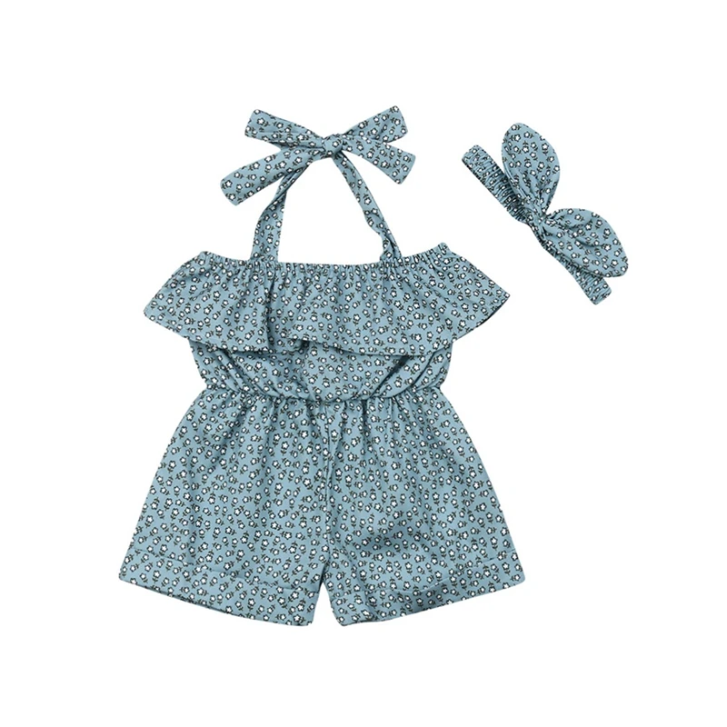 Комбинезон для новорожденных девочек с цветочным принтом комбинезон без рукавов