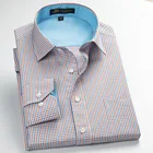 Рубашка мужская повседневная в клетку, классическая сорочка в стиле пэчворк, контрастных цветов, для отдыха, весна-осень