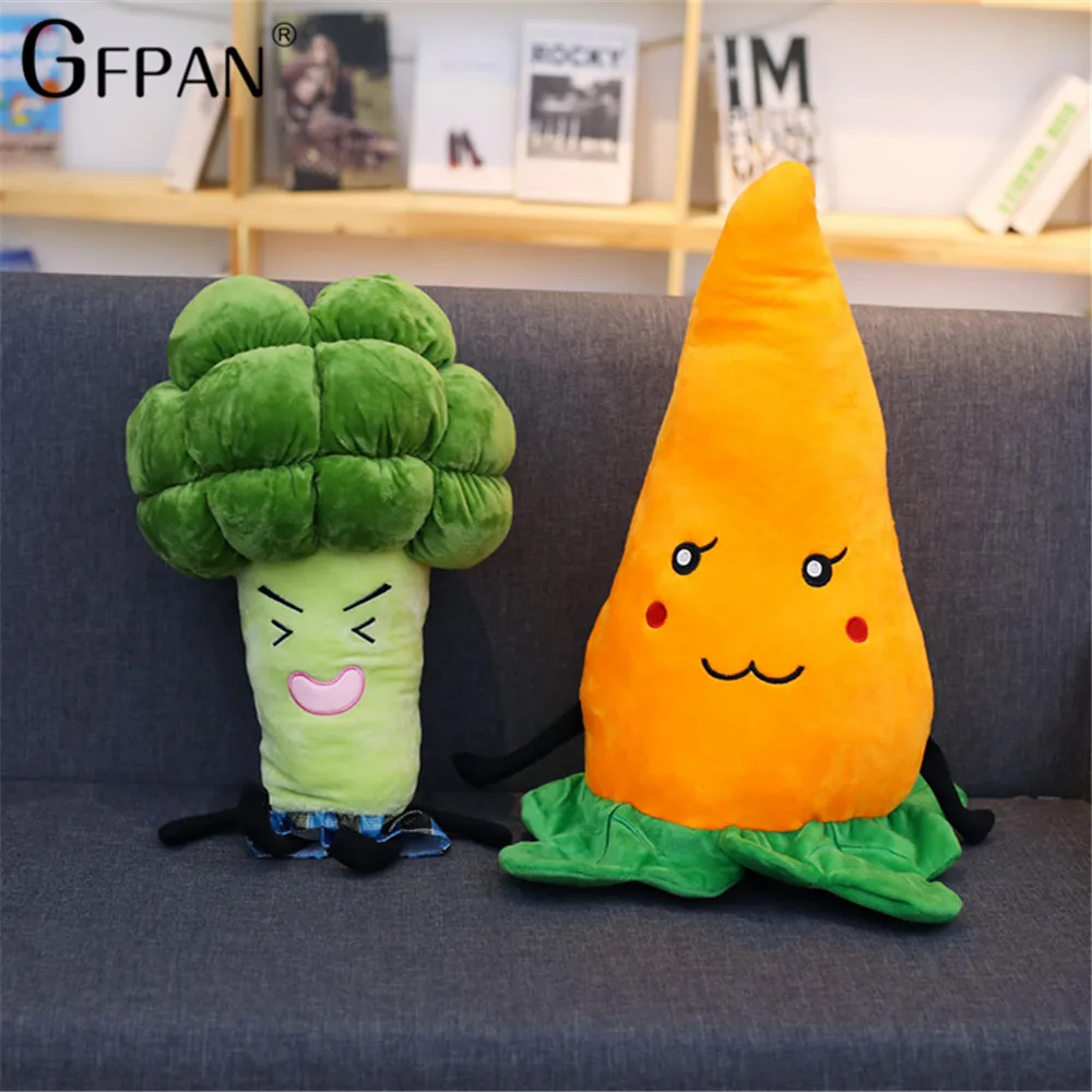 

New 65cm Funny Simulation Vegetable Soft Plush Pillow Stuffed Carrot Broccoli Plush Toy Cushion Doll Creative Gift For Kid Baby