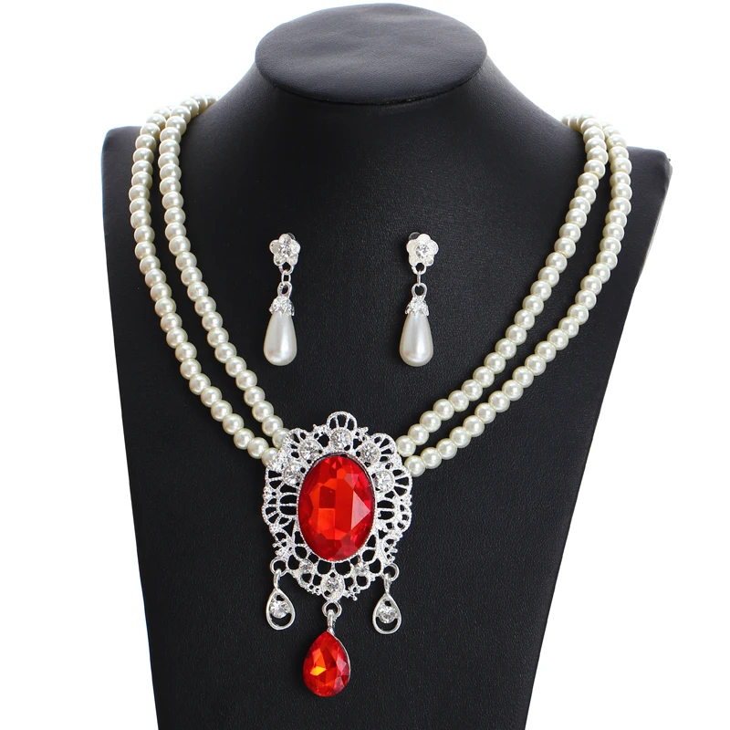 Романтические искусственные жемчужины Стразы бусины многослойная цепочка