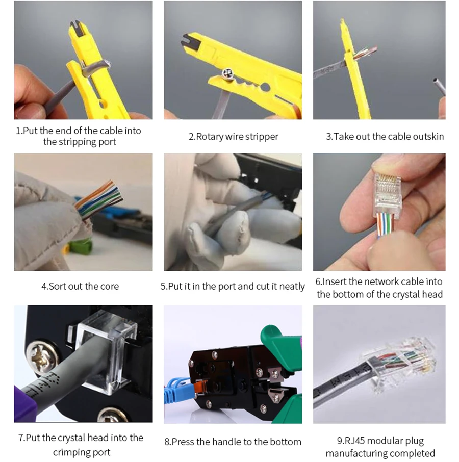AMPCOM Pratical Series синий RJ11 RJ45 обжимной инструмент обжимные плоскогубцы сетевой кабель щипцы для 6P 8P RJ-11/RJ-12 RJ-45