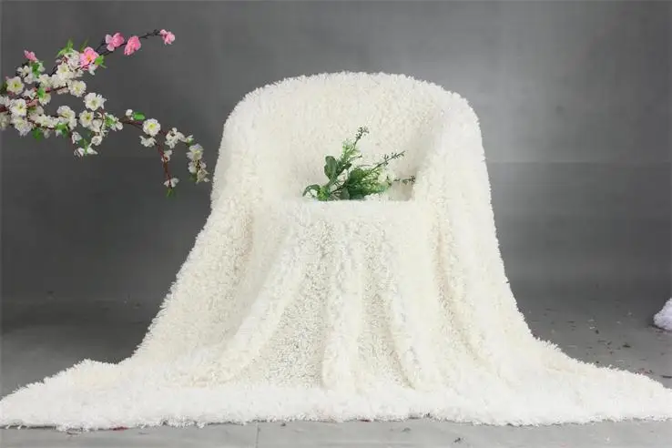 White Rice Фоновое Одеяло* 160 см новорожденных фотографии реквизит для фотосессии 100 искусственный мех ворс ткань одеяло ковры корзина писака - Цвет: White Rice