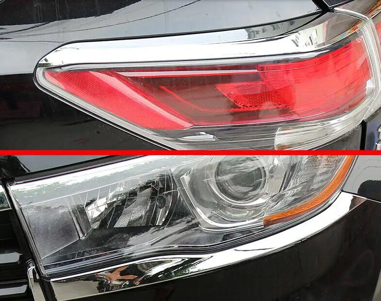 

ABS Chrome Headlight And Tail Light Eyelid Trim For Toyota Highlander 2014-2017