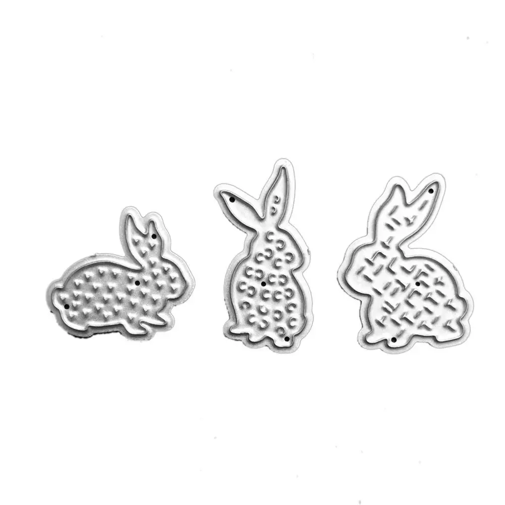 3pcs/lot Cute Rabbit Bunny Metal Cutting Dies For Easter Diy Scrapbooking Stitched Embossing Stencil Template | Дом и сад