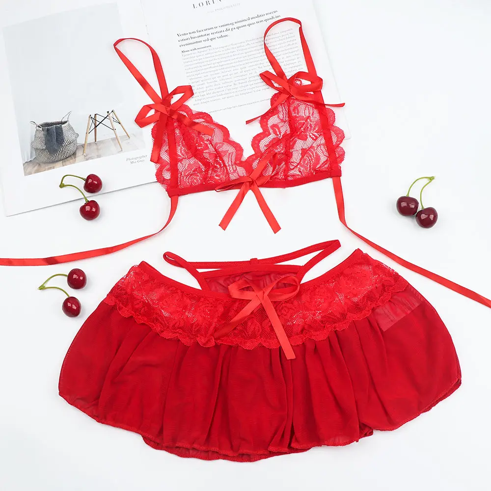 

1 Set Sexy Lingerie Dress Underwear Lace Exotic Lingerie with G-string Sexy Women Novelty Costumes as Gifts For Women Hot Sale