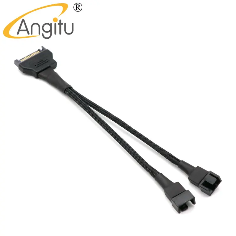

Angitu 12V SATA к разветвитель вентилятора Cable 3Pin 4Pin CPU охлаждающий вентилятор кабель питания материнская плата PWM Fan Adapter - 2Way