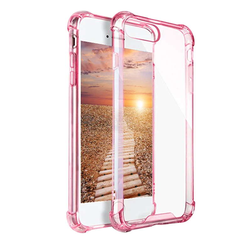 Для iPhone 6s плюс мягкий чехол 360 Бампер корпус силиконовый Прозрачный Full cover для plus 5