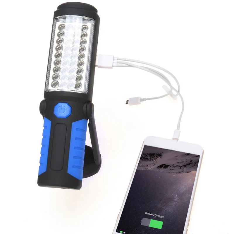 Фонарик с зарядкой от usb, Встроенный перезаряжаемый аккумулятор, светодиодный фонарик, фонарик с крюком, Магнитная Адсорбция 18650, фонарь