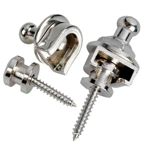 

4 pcs Silver Skidproof Chrome Round Head Strap Lock for Guitar Bass Electric