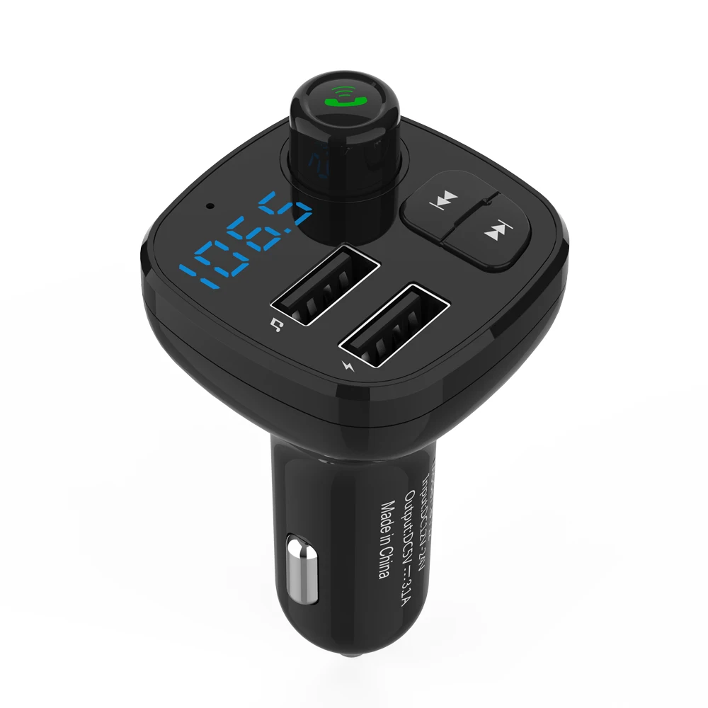 Bluetooth 4,2 Fm передатчик автомобильный комплект громкой связи беспроводной Авто MP3 плееры Quick Charge QC3.0 USB зарядное устройство радио модулятор - Название цвета: BT12