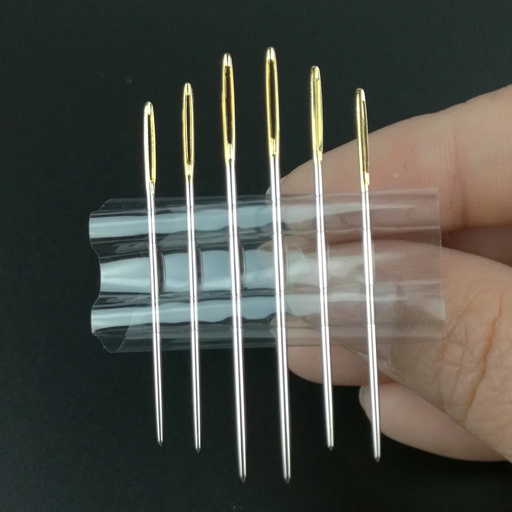 

Large Needles Leather Sewing Needles Gold Eye Needle Embroidery Tapestry Hand Sewing Tools 6pcs