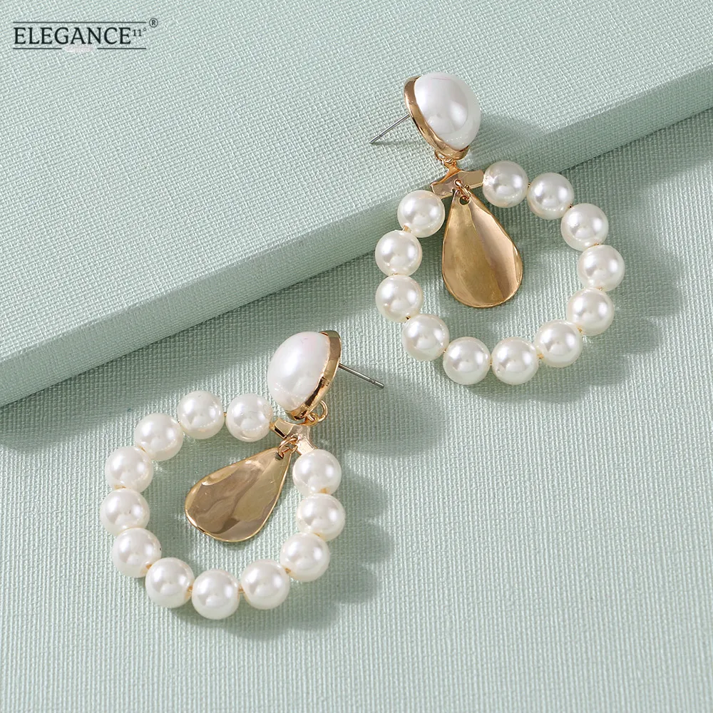 ELEGANCE11 жемчужные серьги круглые с подвесками для женщин ювелирные изделия