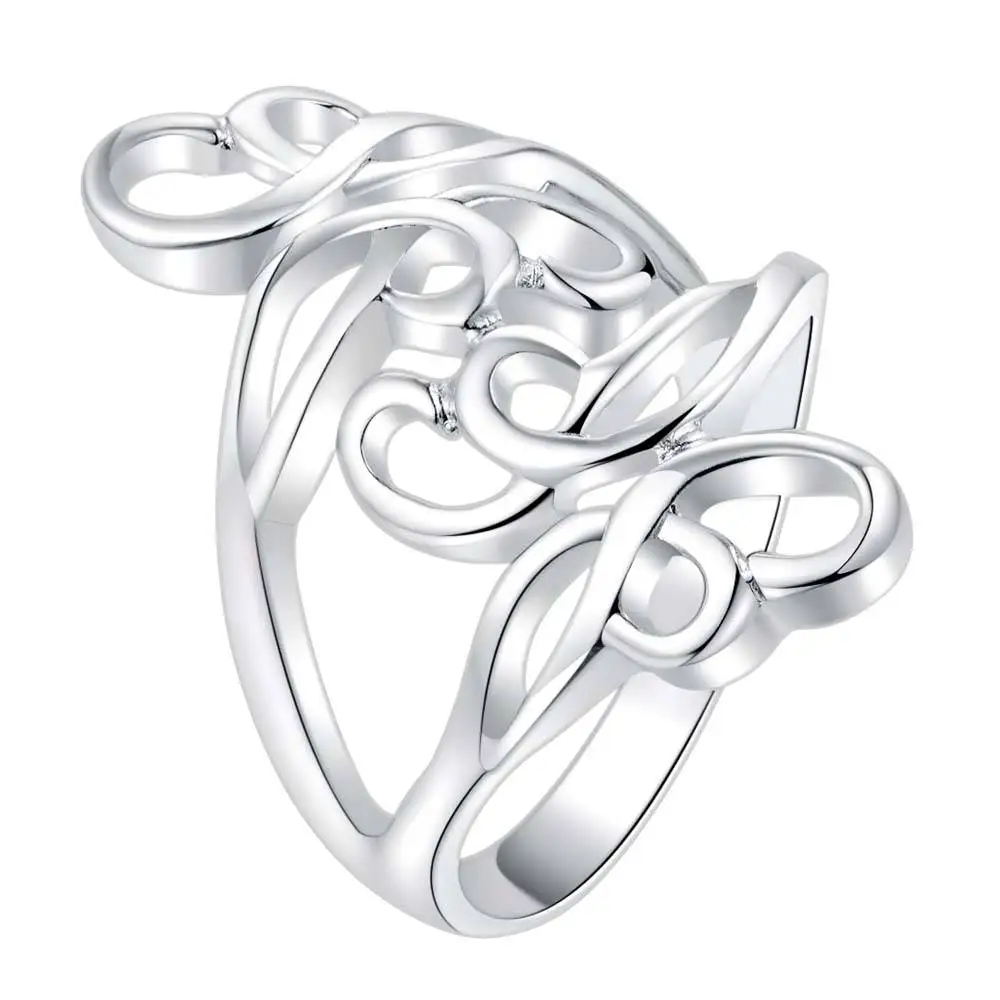 Красивая достойный посеребренные Кольца Ювелирные Украшения Кольцо Женщины и