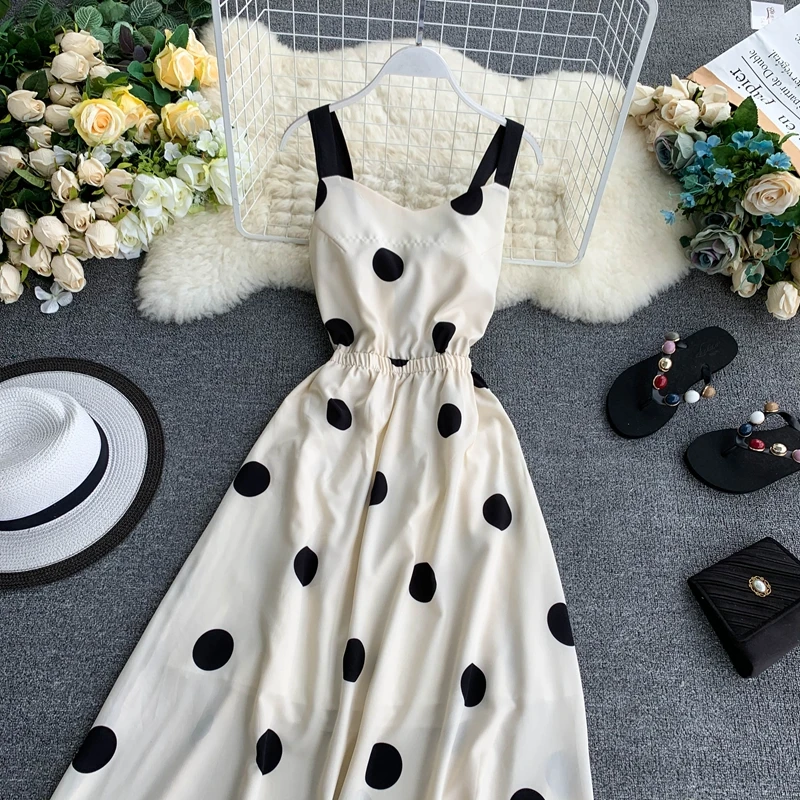 2019 новые модные женские платья ретро точка контрастный ремень сексуальное