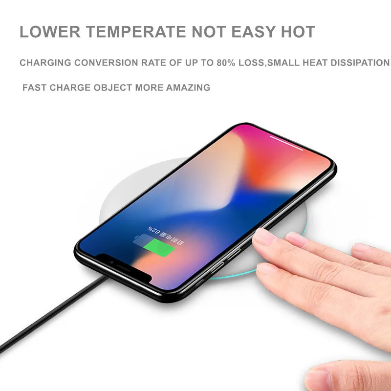 10 Вт QI Беспроводная Быстрая зарядка для Samsung Galaxy S7 S6 EDGE S8 S9 S10 Plus Iphone 8 X XS MAX XR с