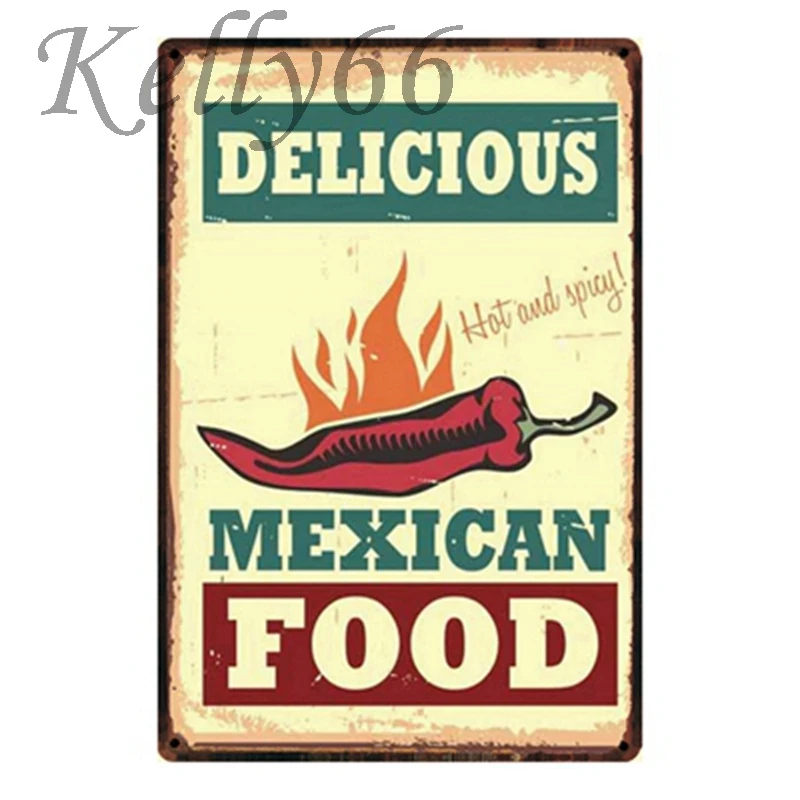 

[ Kelly66 ] DELICIOUS MEXICAN FOOD Metal Tin Sign Tin Poster Home Decor Bar Antique Wall Art Painting 20*30 CM Size y-1344