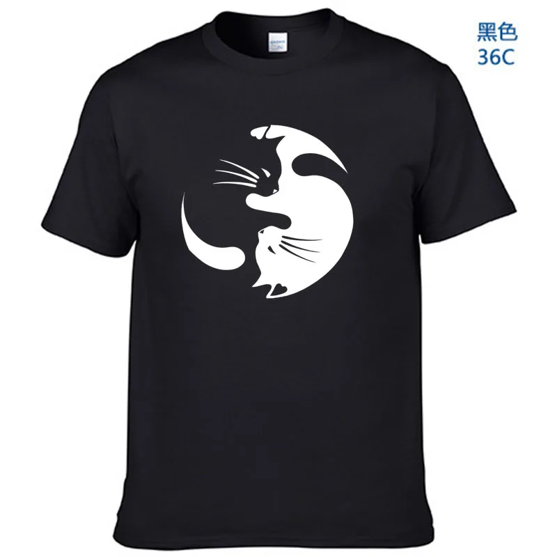 Taichi Cats мужские футболки 2018 Новый Забавный дизайн уличная хлопковая футболка с