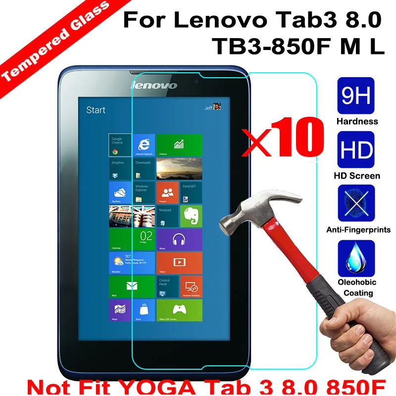 XSKEMP 10 шт. закаленное стекло Защита экрана для планшета Lenovo Tab3 8 0 дюйма флэш M L (не