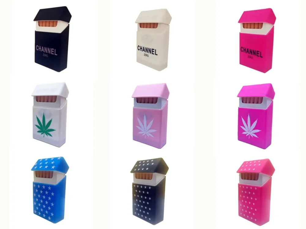 Женский розовый чехол для сигарет Channel силиконовый резиновый с мягким карманом