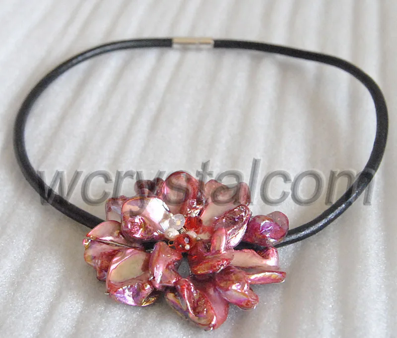Red shell Beads One Flower pendant Designer Necklace Wholesale | Украшения и аксессуары