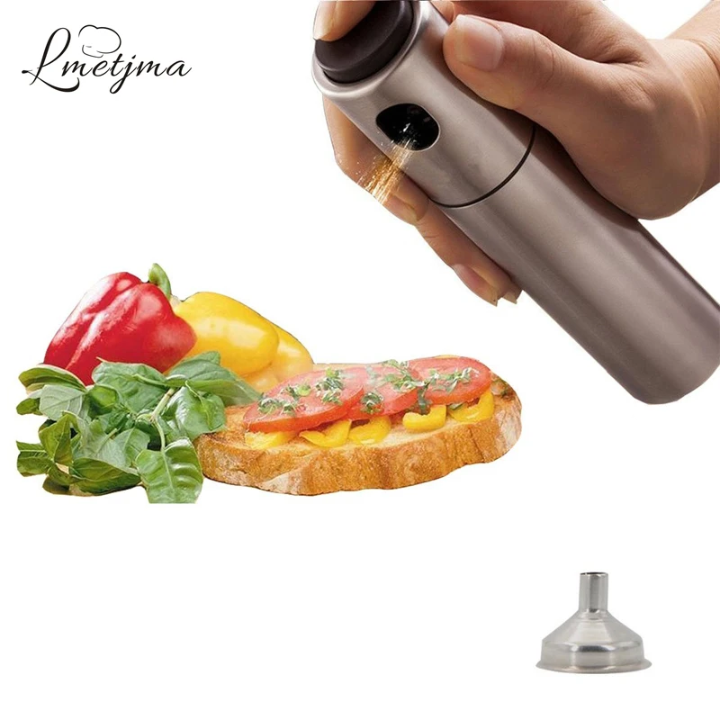 LMETJMA насос для оливкового масла из нержавеющей стали спрей бутылка с воронкой распылитель масла для выпечки, барбекю масленка горшок маринада спрей бутылка KC1019-1