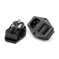 1pcslot yt1030b ac power outlet 15 a 250v electrical socket outlet cable socket with the double fuse and black switch