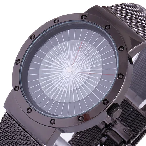 Модные часы со специальным циферблатом и сетчатым ремешком стальным женские с