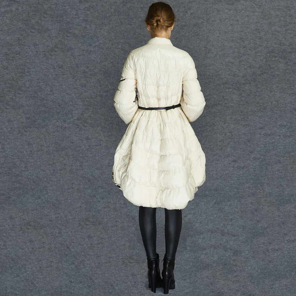 Зимняя куртка юбка женские куртки и пальто Женское с вышивкой цветами принтом