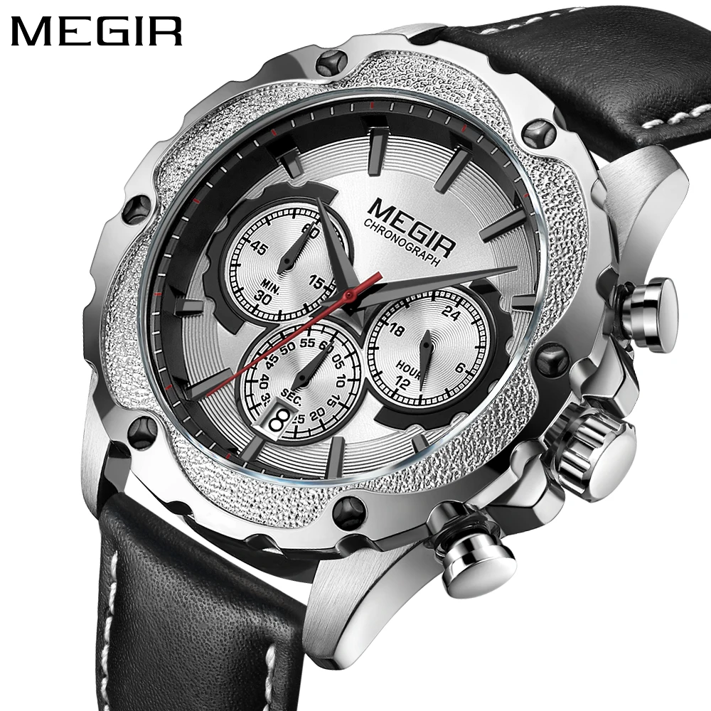 Часы Megir Мужские кварцевые аналоговые модные спортивные армейские в стиле