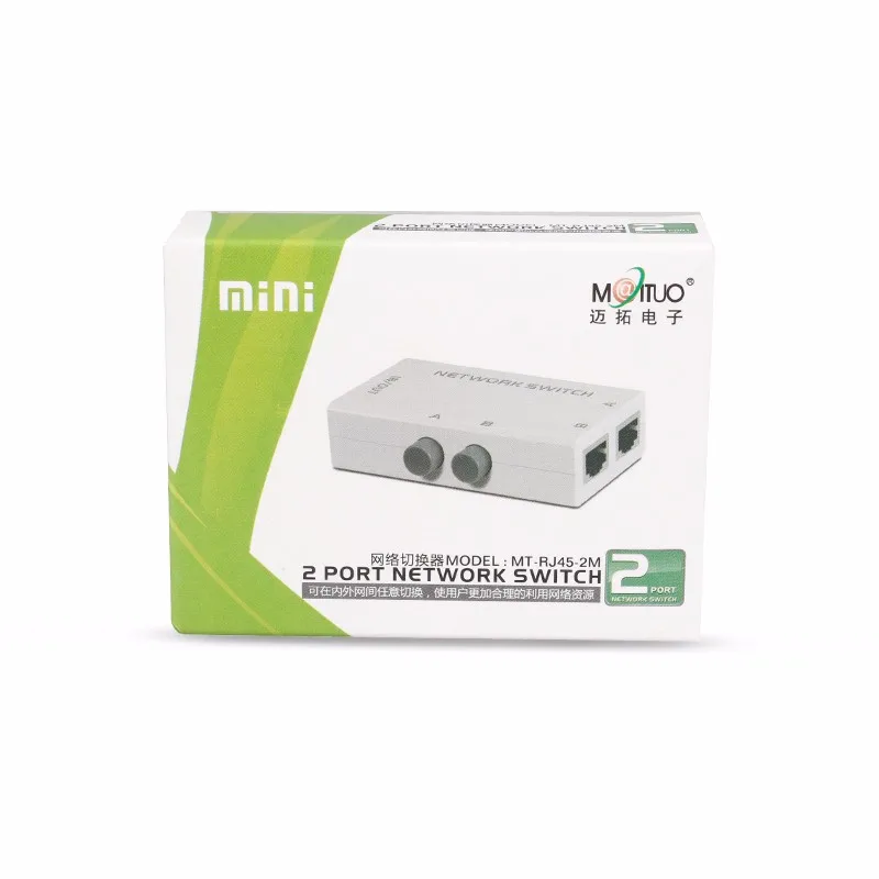 Мини коммутатор Flashcolor RJ45 с 2 портами сетевой поддержкой сети Ethernet двухканальный