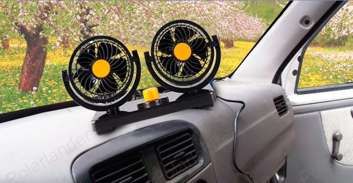 12 В 15 Вт мини-автомобиль вентилятор низкая Шум авто холодный air ventiladores Para vehiculos 360