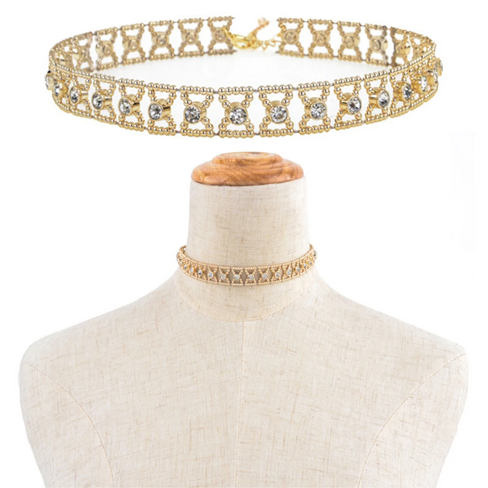 Women Clothing Accessories 1Pc Crystal Choker Necklace Supernatural Collar Chokers Jewelry Gold Chain | Украшения и аксессуары