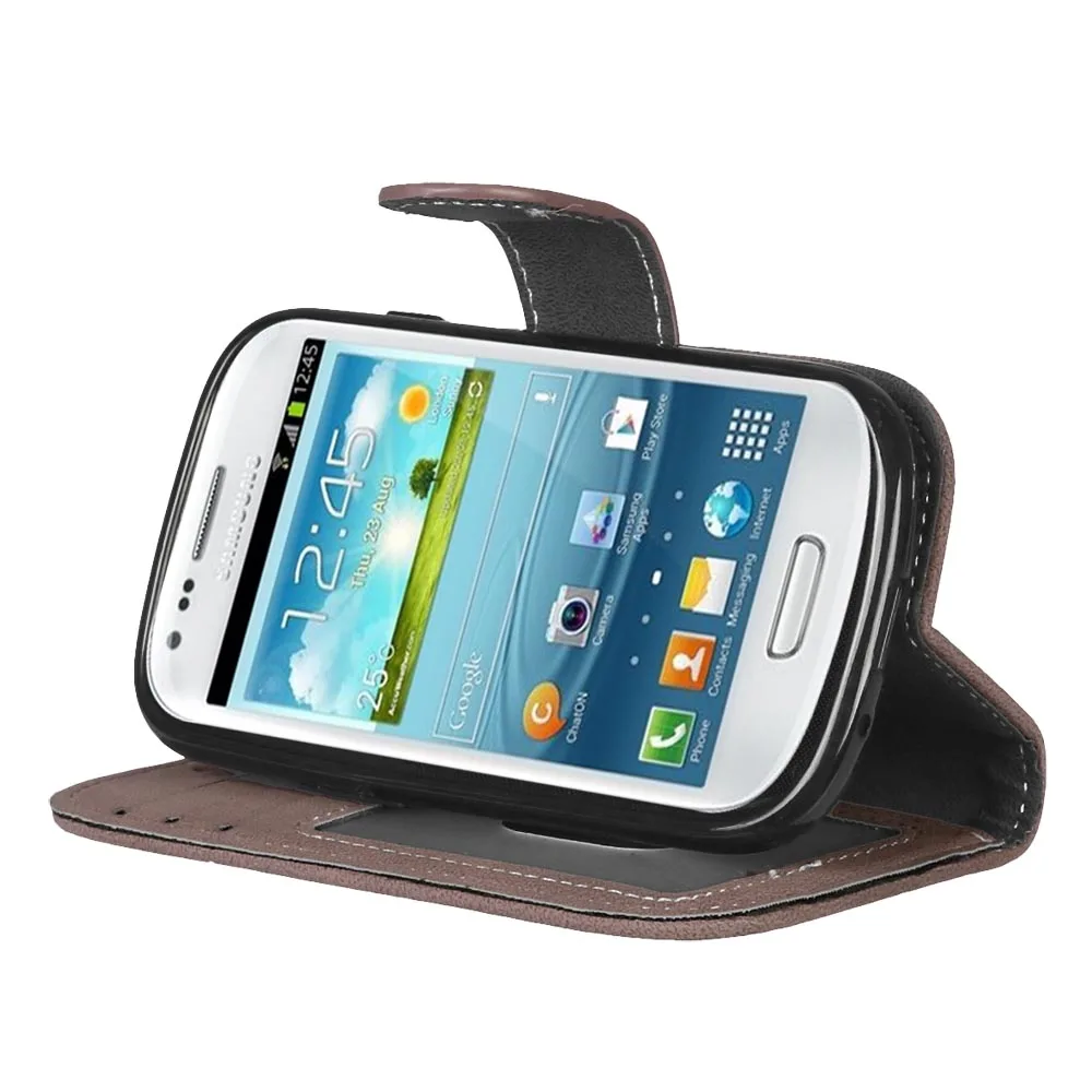 Матовый кожаный чехол в стиле ретро для Samsung Galaxy S3 Mini i8190 книжка с подставкой
