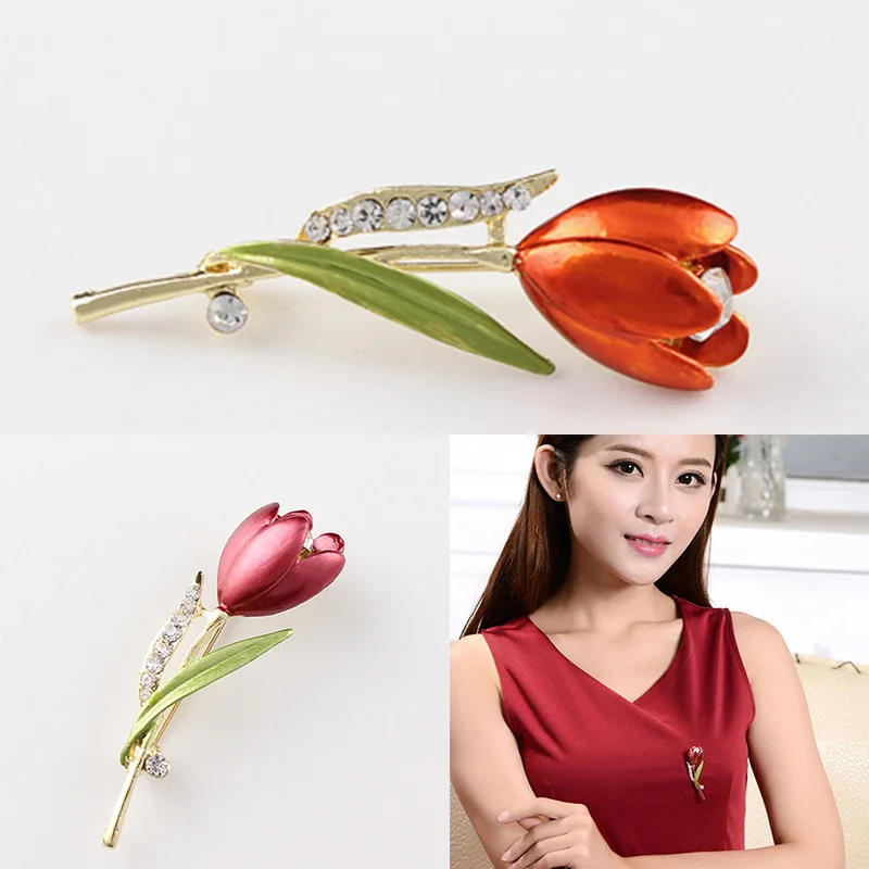 Стразы тюльпановая Брошь Pin Dripping Flower ювелирные аксессуары|Броши| |