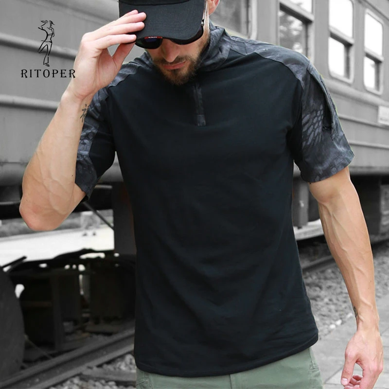 Мужская камуфляжная рубашка-поло RITOPER быстросохнущая дышащая армейская