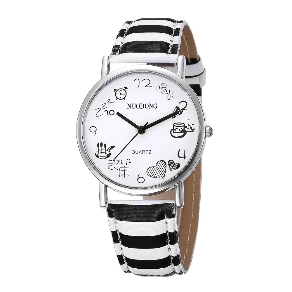 Женские кварцевые часы женские винтажные Geneva 2017 с полосками зебры модные 100