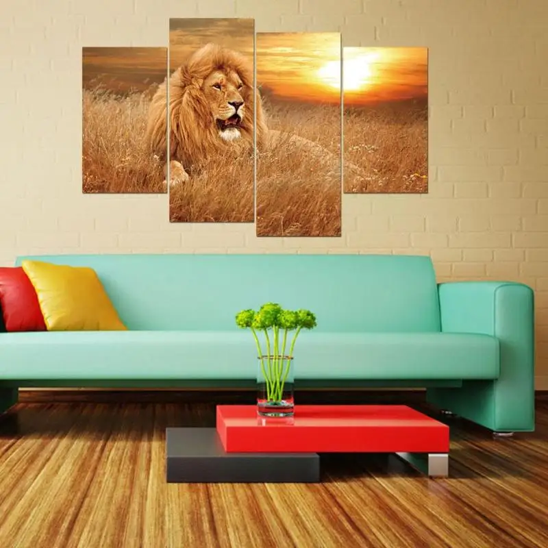 4 шт./компл. принт животных стены Стикеры Книги по искусству изображение с