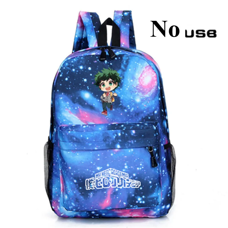Style 5 My Hero Academy аниме рюкзак с USB портом сумка через плечо дорожная школьная сумка USB мода подростков Повседневная сумка для ноутбука - Цвет: Style 5