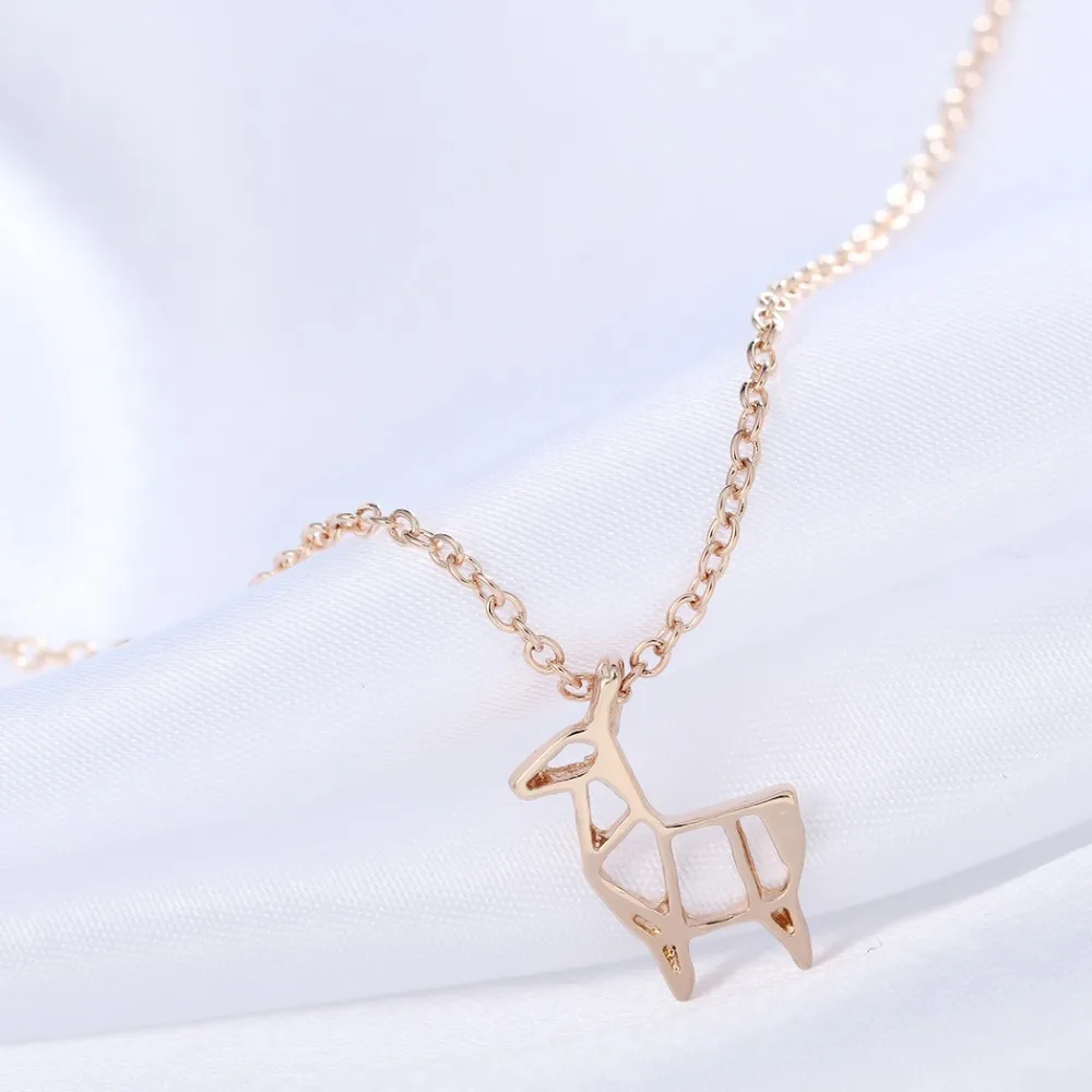 QIAMNI горячая распродажа 10 шт оптом уникальное ожерелье оригами Олень для женщин и