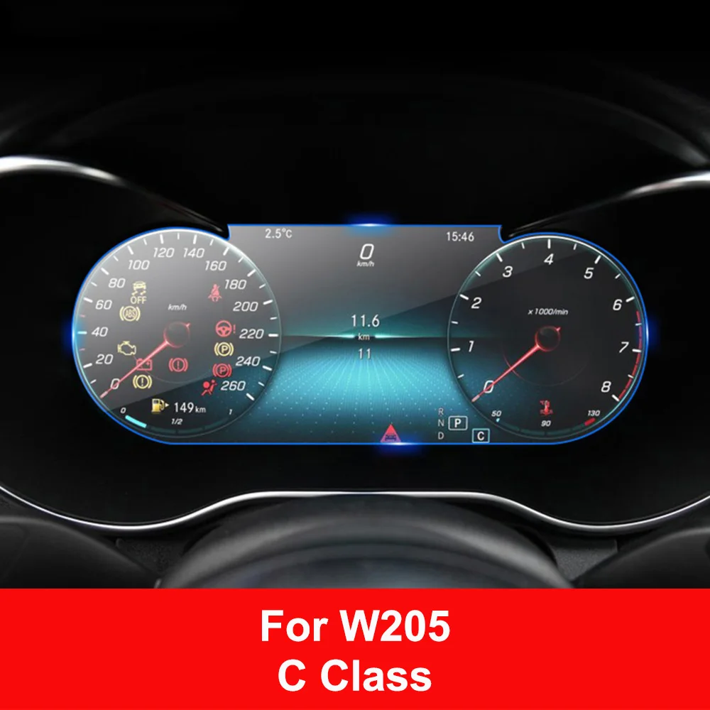 W205 C Class Автомобильная приборная панель Защитная пленка для Mercedes W204 W205 W246 W176 X253 W117 W166 W164 A B C E S класс GLA GLC GLE CLA - Название цвета: W205 C Class