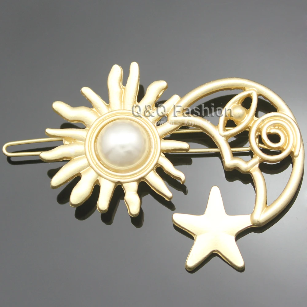 Grecian Aztec Mayan Золотая заколка для волос Sun Moon Star на голову платье ювелирные