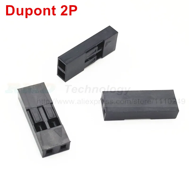 100 шт. разъем Dupont 2 3 4 5 6 pin Однорядный 2,54 мм пластиковый корпус сквозного отверстия
