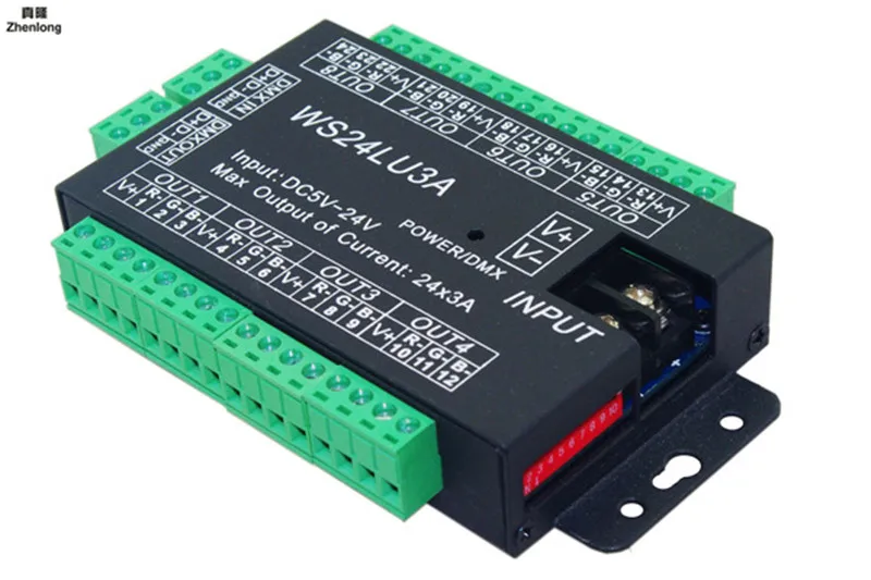 Высокая Мощность 24 канала 3A/CH DMX512 декодер светодиода командоаппарата диммер DMX 512